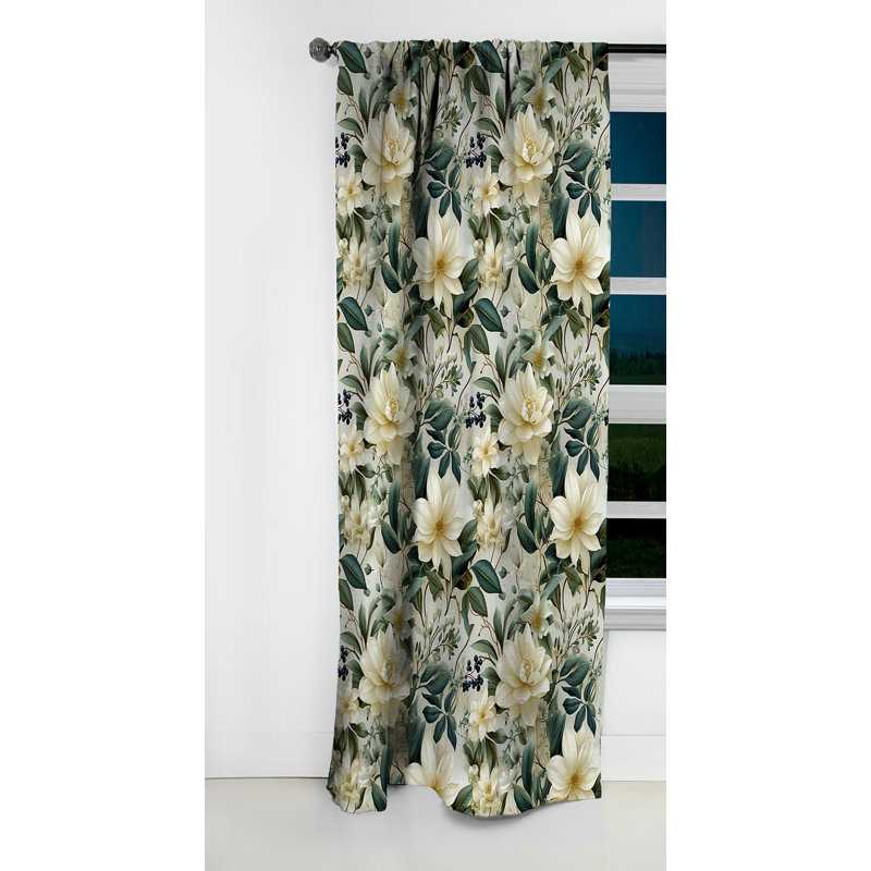 Shanon - Rideau à motif floral - Rideau occultant à motif floral - 1 panneau, L 52 po x L 120 po