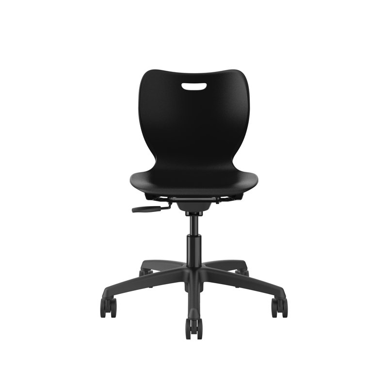 Chaise de travail HON SmartLink, roulettes dures, coquille d'onyx, H 18 po