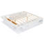 Structure de lit plateforme très grand avec rangement et tablettes, sans sommier tapissier