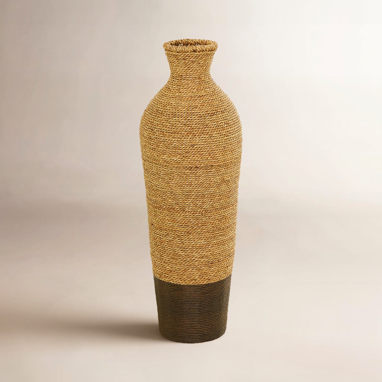 Wolton Brown/Dark Brown Seagrass Table Vase, 33.05" H x 11" W x 10.95" D