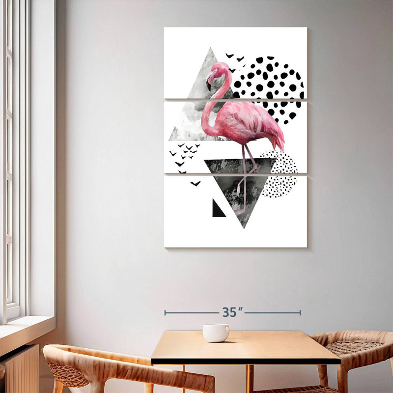 Brampt Modern Flamingo, 65" H x 42" W
