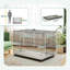 Dog Crate with Two Doors Tray Soft Cushion for Extra Large Dogs