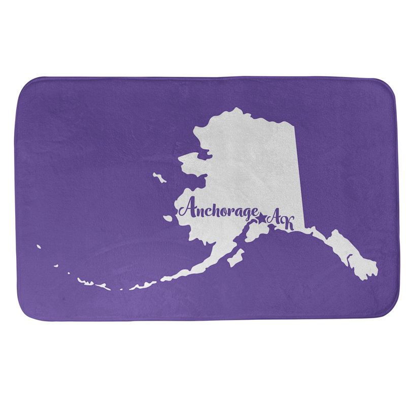 Tapis pour salle de bain ancrage alaska, l 21 po x L 34 po, Mauve, Anchorage, Alaska