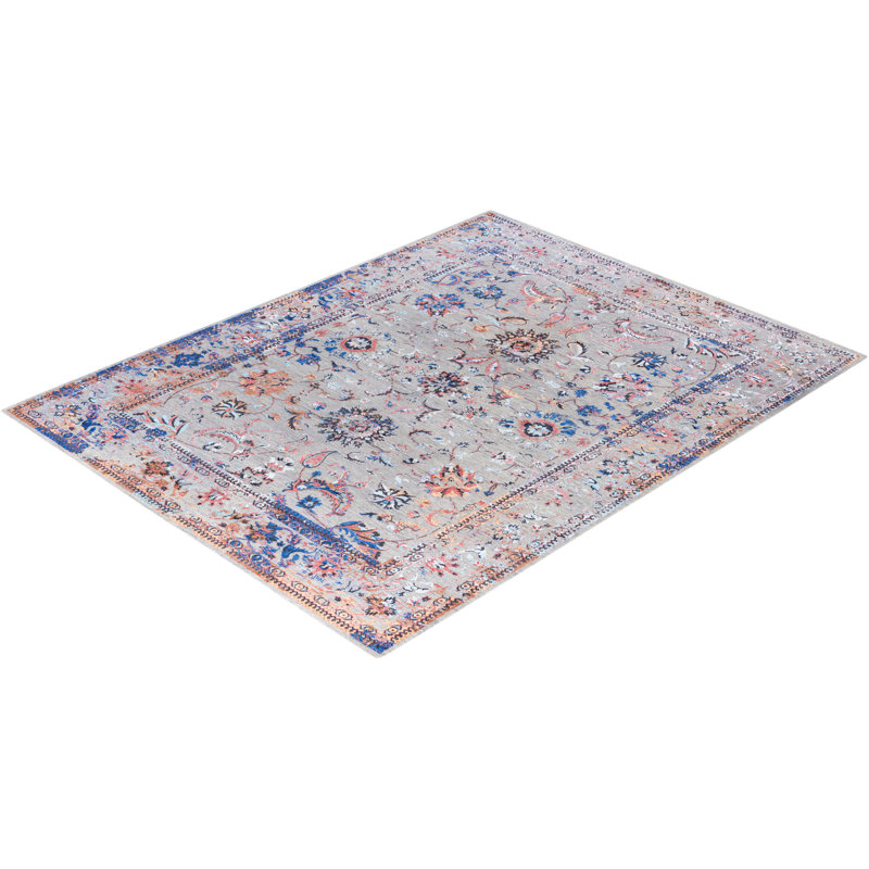 Tapis noué à la main unique en son genre Brazier - gris, 8 pi 0 po x 10 pi 4 po