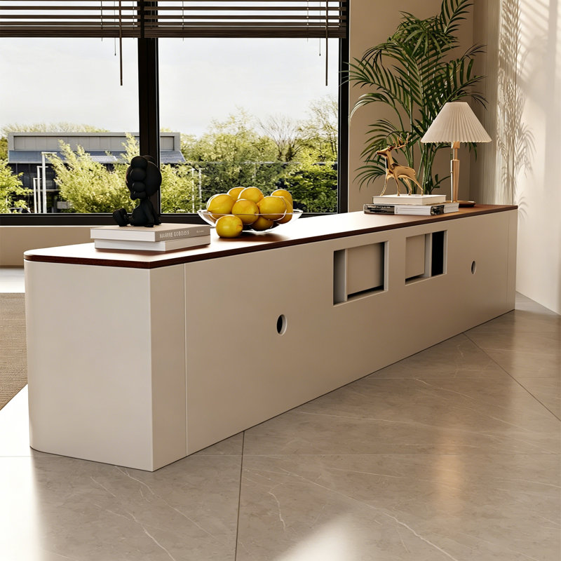 Meuble télé moderne et minimaliste, Brun noisette / blanc cassé