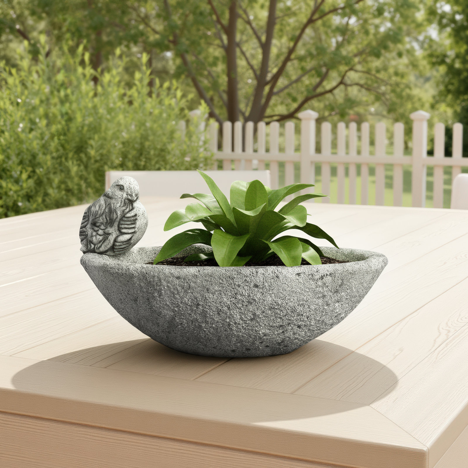 Renfri 12" Pot Planter, Graystone