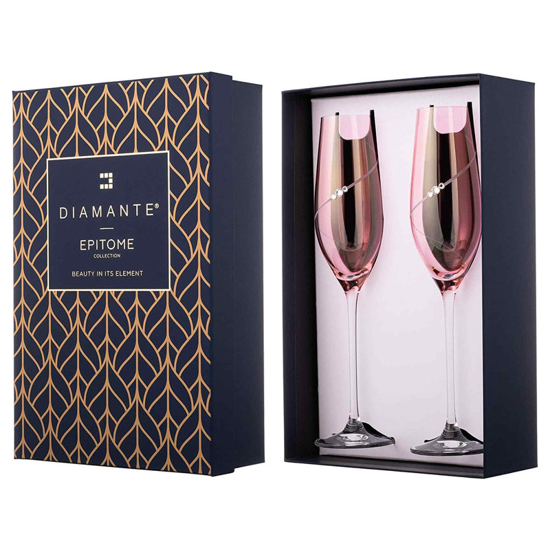 Silhouette Champagne Flutes Adorned with SwarovskiÃ‚Â® Crystals - Set of 2