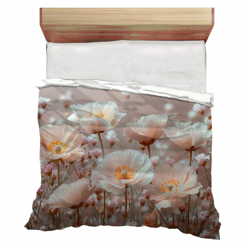 Palette douce d'édredon à motif de fleurs pastel 12268, Édredon simple