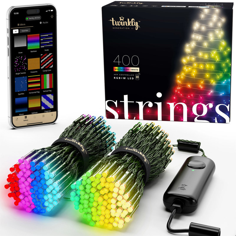 Twinkly 105ft Multicolor and White LED Smart String Lights