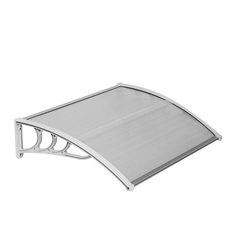 Door Wndow Awning Rain Cover Eaves, 9" H x 40" W x 32" D, Clear/White