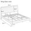 Structure de lit plateforme en bois de bambou massif de style Mid-Century moderne avec lattes de bois et support en métal, aucun sommier requis, assemblage facile-129742317