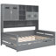 Lit de jour en bois robuste avec lit gigogne simple et tablette d'armoire, gris - Option d'optimisation de l'espace en ergonomique-1620500273-1620500272