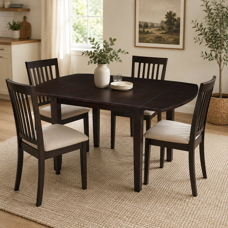 Table de salle à manger extensible brun foncé de 74 à 119 cm (29 à 47 pouces), table pliable en bois peu encombrante pour 2 à 4 personnes