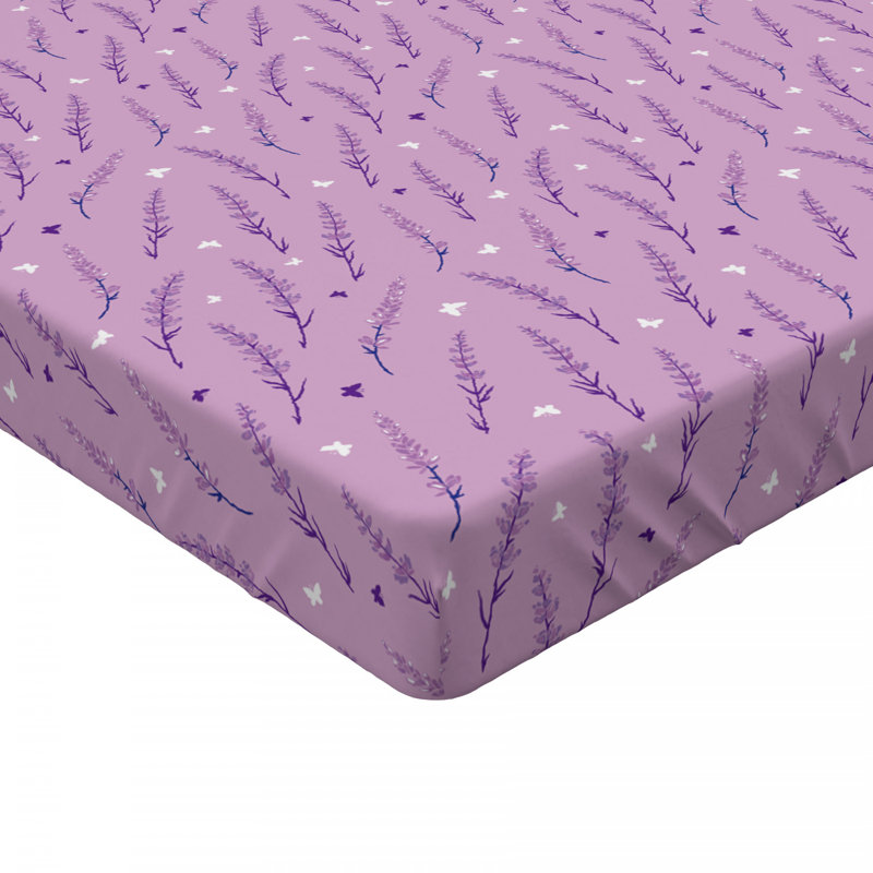 Microfiber Floral Fitted Sheet, Twin Fitted Sheet