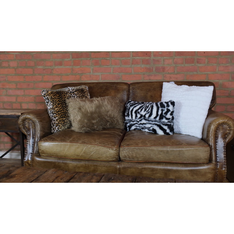 Gradient Chocolate Faux Fur Square Throw Pillows Set