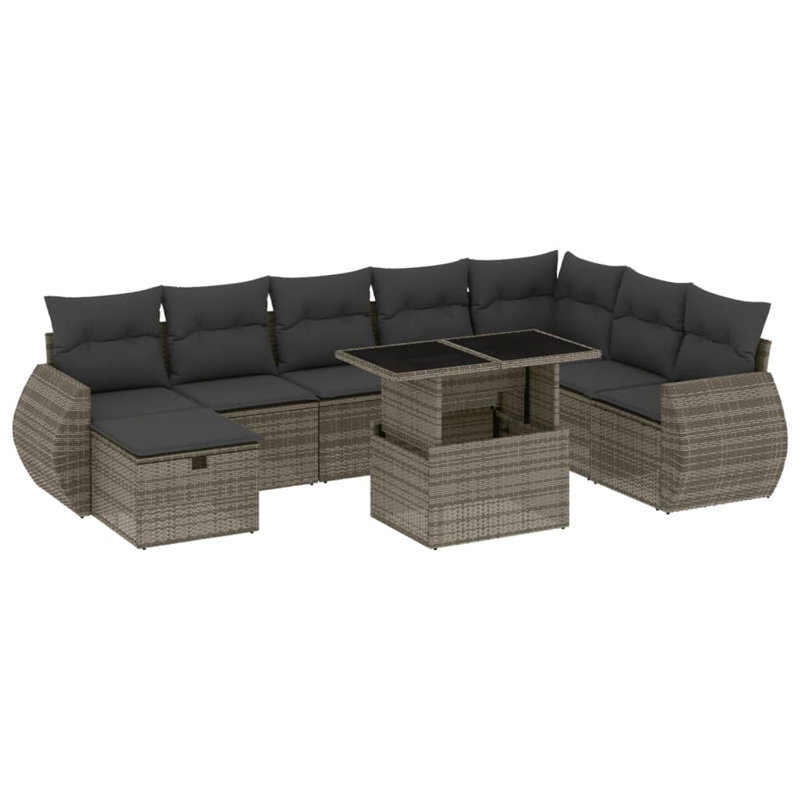 Ensemble de canapé de jardin Vidaxl gris