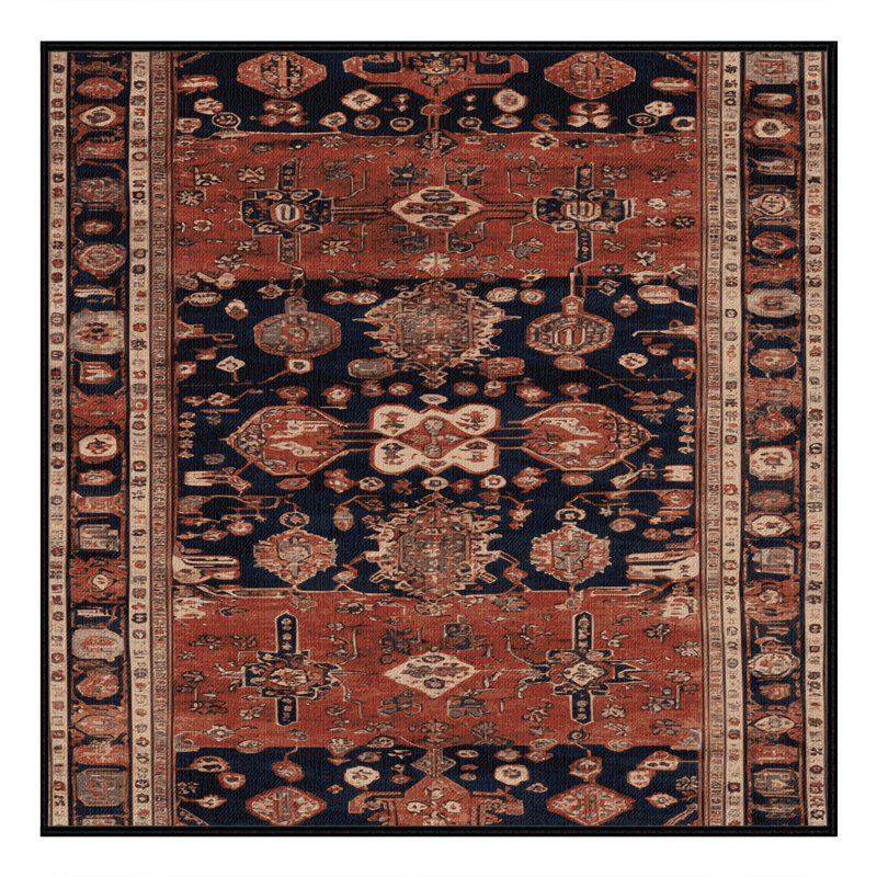 Tapis brun turc lavable à la machine, Carré 5 pi