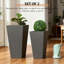 Ensemble de jardinières en oxyde de magnésium durable, design moderne haut pour patio et jardin