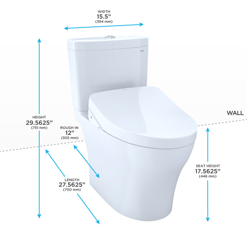 Aquia® Dual-Flush Elongated Two-Piece Toilet with Tornado Flush (Seat Included)