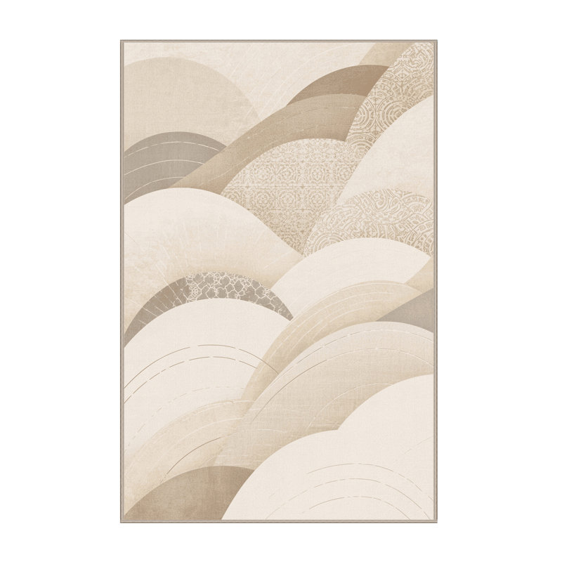 Tapis marocain beige Lavoline lavable à la machine - beige, 3 x 5