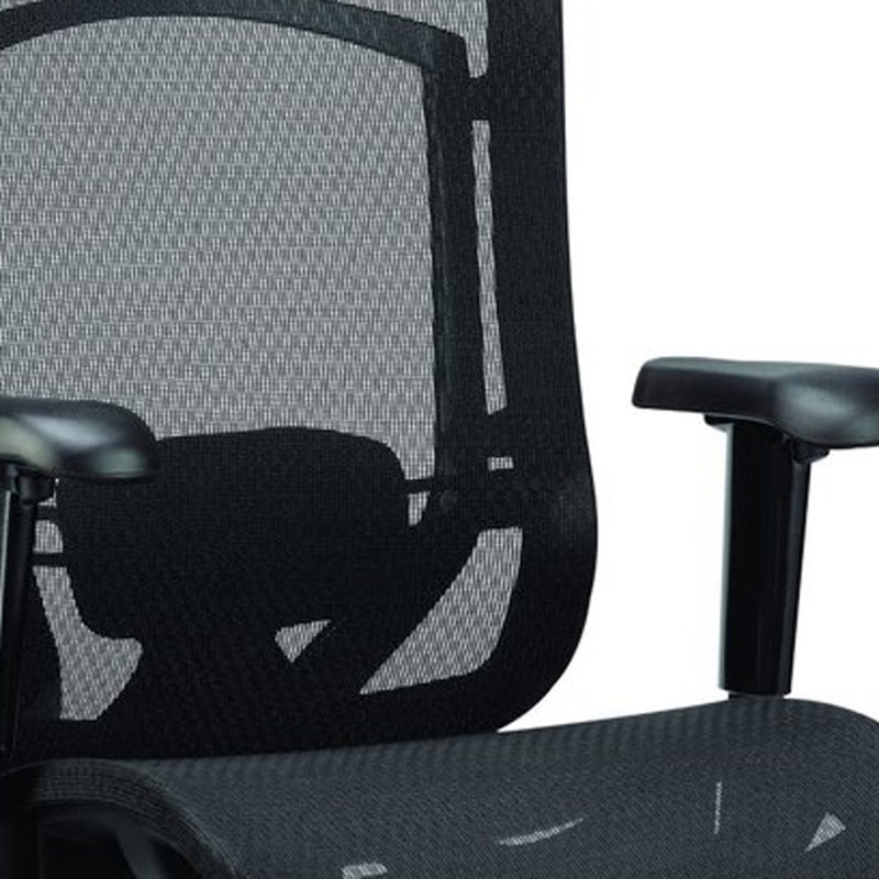 Chaise de bureau noire pivotante réglable