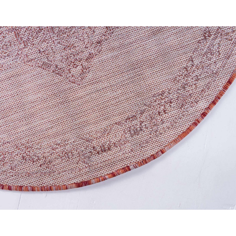 Outdoor Nile Area Rug Brandy Color, Round 4'