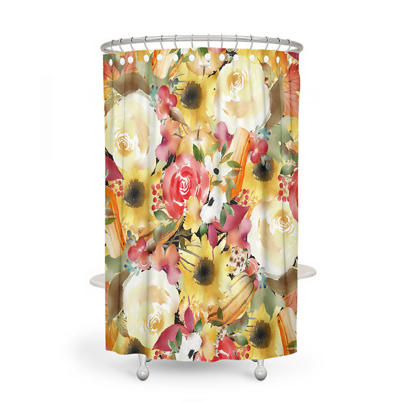 Rideau de douche simple Floral, H 72 po x l 70 po