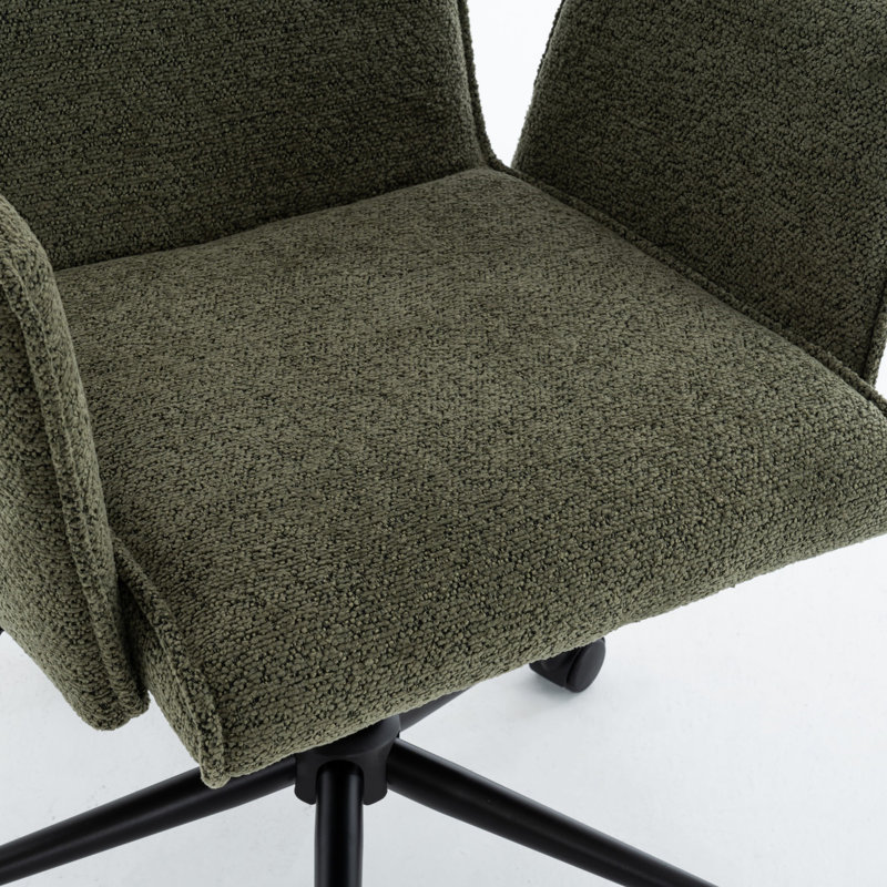 Chaise de bureau pivotante Sterica Boucle, Vert, Yes