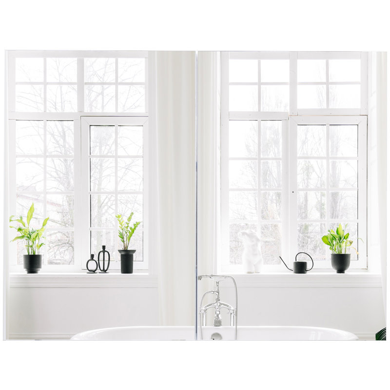 Armoire de salle de bain avec miroir - 31,5 po X 23,5 po, style moderne, grande capacité de rangement, charnières de porte silencieuses, blanc avec esthétique, rangement interne,