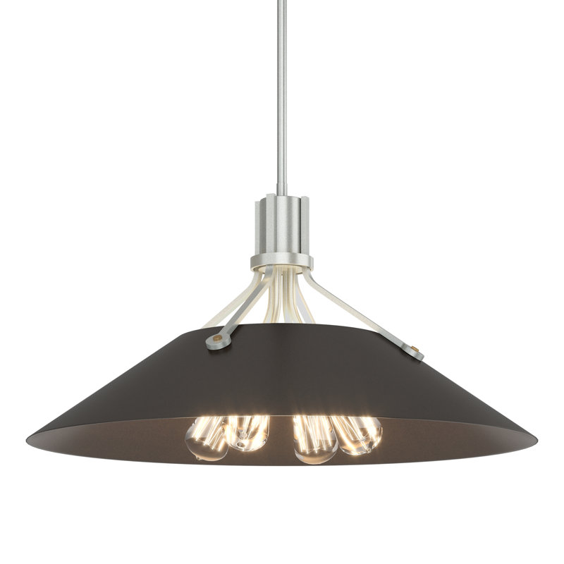 Henry 4 - Light Single Cone Pendant, Vintage Platinum, White