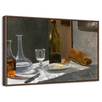 Still Life With Bottle Carafe Bread And Wine 1862-1863