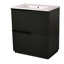 Meuble-lavabo de 30 po de couleur, avec lavabo en céramique, glissières de tiroir à fermeture en douceur et conception cannelée pour un attrait esthétique avec des tiroirs à extension complète