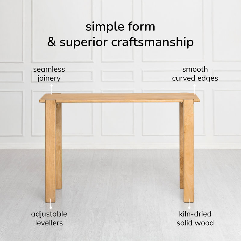 Clayton 48" Solid Wood Console Table, Light Blonde