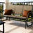 Patio Glider Bench With 3 Seats, Mixed Brown Mesh, Metal Frame, 57.9"x27.6", Max Load 660 Lbs Outdoor Chair Breathable Mesh And Powder - Coated Smooth Safe Glide, 33.5" High