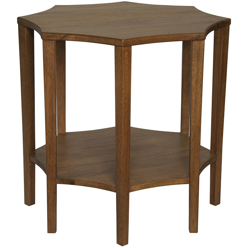 Ariana Solid Wood End Table, Dark Walnut