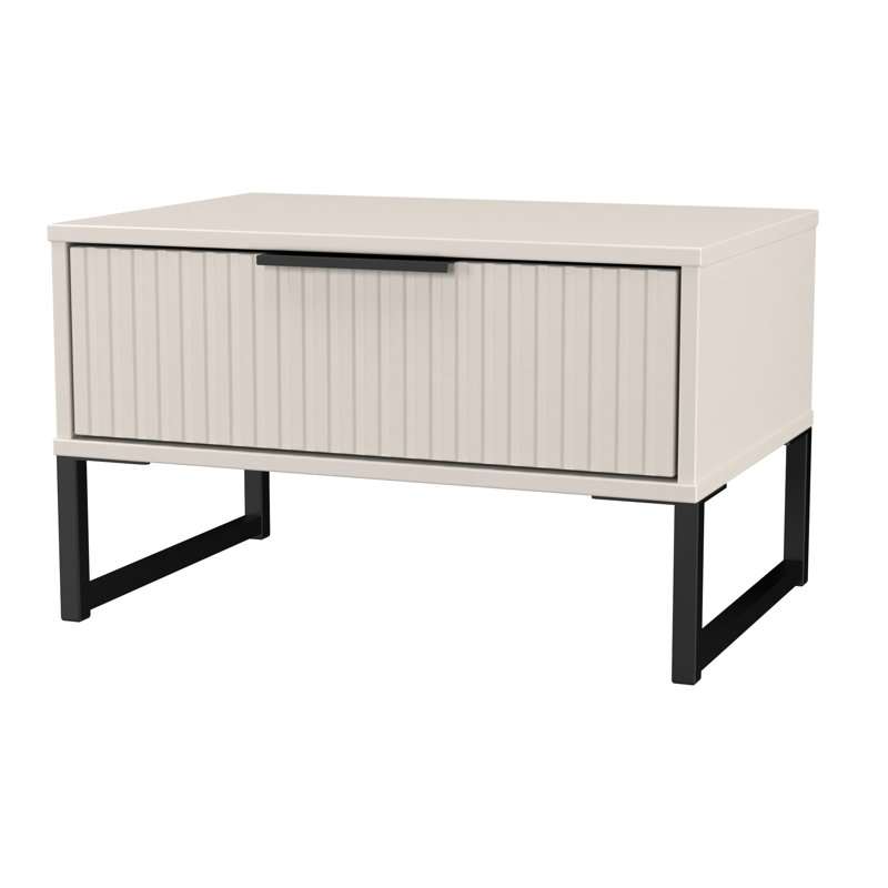 Bernat End Table, Beige/Black