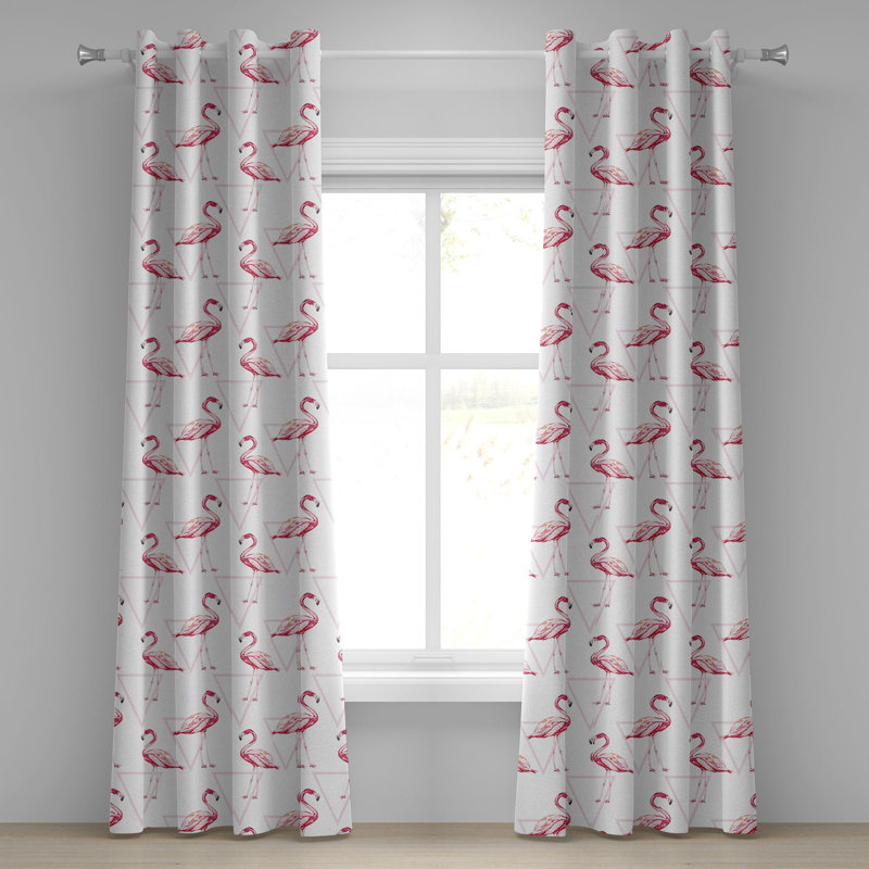 Rideau décoratif à 2 panneaux avec œillets 50 po, rose pêche, Bay Isle Home ™, L 50 po x L 108 po