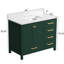 Meuble-lavabo de 42 po autoportant avec lavabo, bois massif, tiroirs à fermeture en douceur pour une structure en bois de meuble-lavabo de 42 po au design silencieux et contemporain, atmosphère sophistiquée et légère