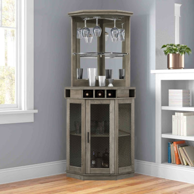 Bar d'angle avec rangement pour bouteilles de vin 73 po Haakenson