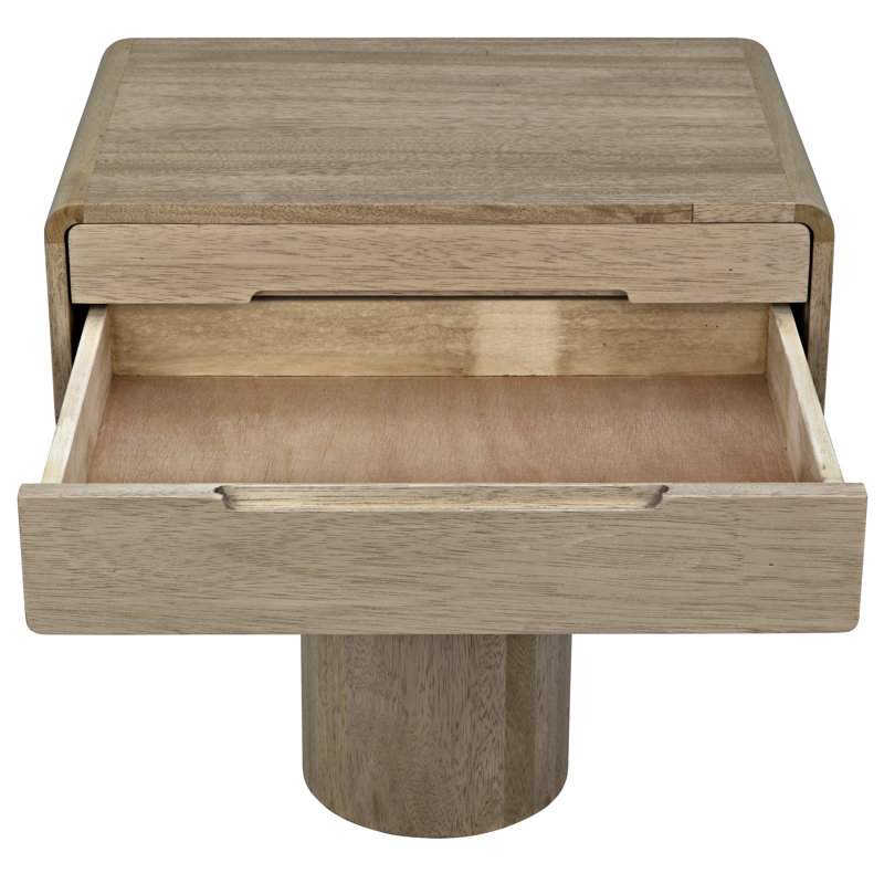 Langford Solid Wood End Table with Storage