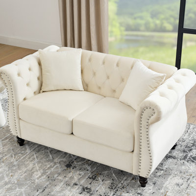 Deavon 58.8'' Velvet Rolled Arm Loveseat -  Charlton HomeÂ®, BCEF8B9BAB004CA7AF4B5D50C735998F