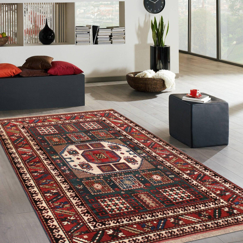 Canvello Kazak Hand-Knotted Wool Area Rug- 5'10" X 8'6"