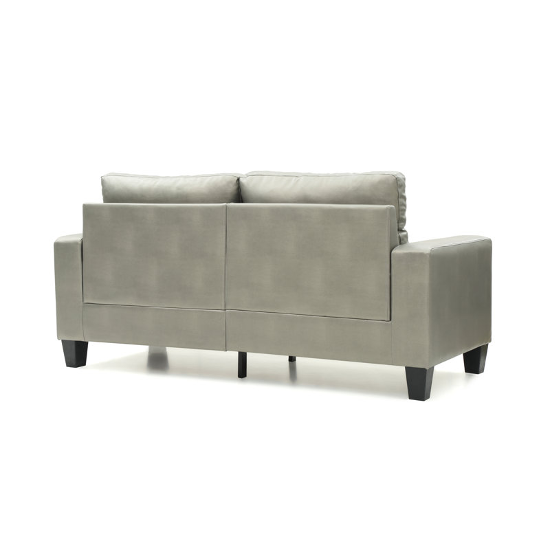 Mucci Upholstered 58'' Loveseat, Dark Brown Faux Leather, 36" H x 71" W x 32" D