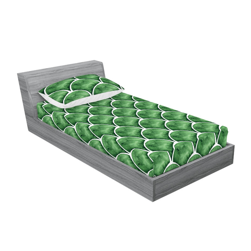 Ensemble de draps et taies décoratives Ambesonne, Ensemble de draps pour lit simple avec 1 taie d'or