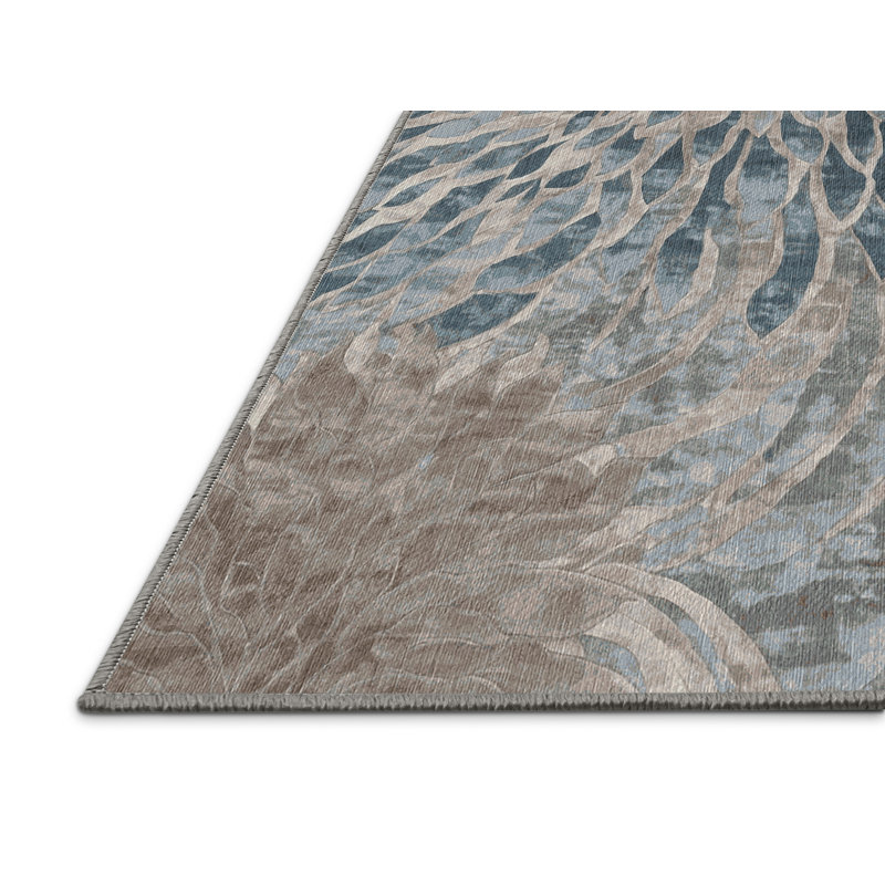 Tapis gris lavable à la machine, Rectangle 2 pi x 3 pi