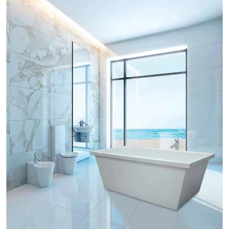 Baignoire autoportante 72 "x 36" Designer, Nickel satiné