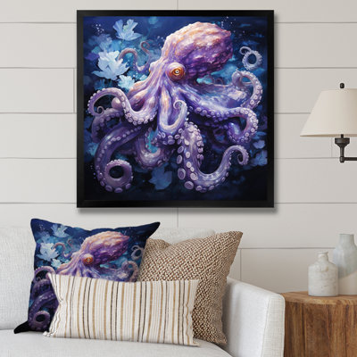 Purple Octopus Lunar Reflections II - Animals Wall Art Prints