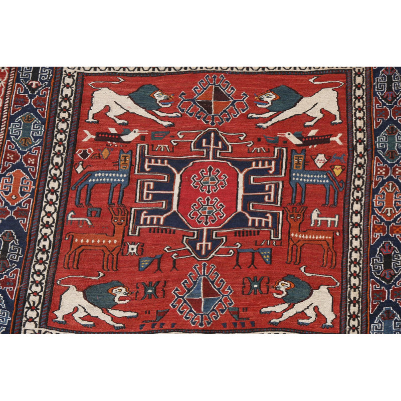 Tapis persan tissé à la main 3 x 4 Kilim Qashqai