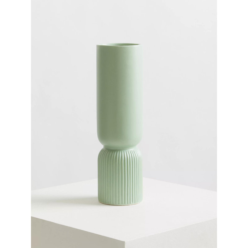 Antto Earthenware Table Vase, Green