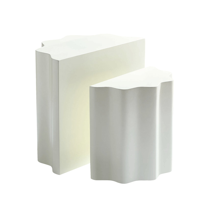 2 pièces, table d'appoint, table basse en fibre de verre Wavy Edges, table de bout moderne pour appartement